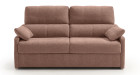 Canapé convertible compact avec poches accoudoirs Ronda - tissu rose - vue de face