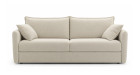 Canapé convertible Rapido couchage quotidien matelas 16 cm Carmona - tissu beige - vue de face - 1