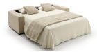 Canapé convertible Rapido matelas 16 cm personnalisable Baeza - tissu beige - vue déplier 