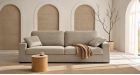 Canapé convertible Rapido matelas 16 cm personnalisable Baeza - tissu beige - vue de face - ambiance