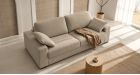 Canapé convertible Rapido matelas 16 cm personnalisable Baeza - tissu beige - vue de côté - ambiance