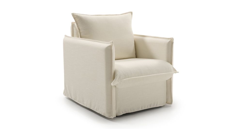 Fauteuil en lin 100% déhoussable Linum