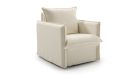 Fauteuil en lin 100% déhoussable Linum - vue de côté