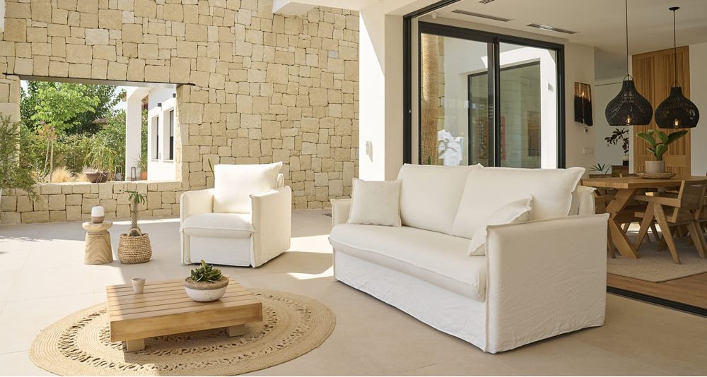 Fauteuil en lin 100% déhoussable Linum