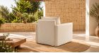 Fauteuil en lin 100% déhoussable Linum - vue de dos - ambiance