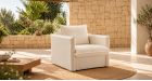 Fauteuil en lin 100% déhoussable Linum - vue de côté - ambiance