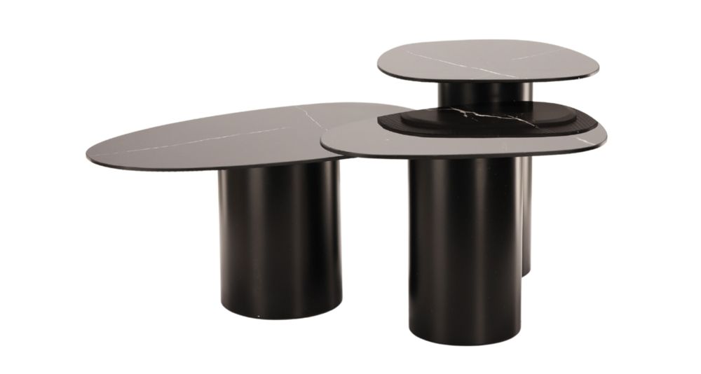 Lot de 3 tables basses gigognes design Vega