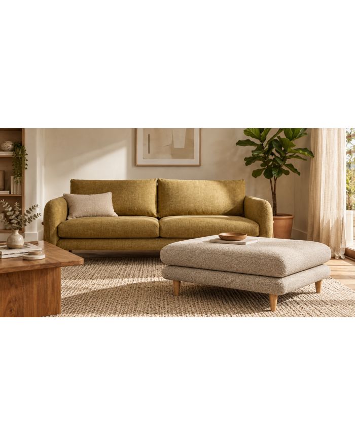 Pouf scandinave personnalisable 90x70 cm Rivano - vue de côté