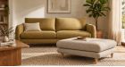 Pouf scandinave personnalisable 90x70 cm Rivano - vue de côté - ambiance - 1