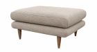 Pouf scandinave personnalisable 90x70 cm Rivano - pieds marron foncé - vue de côté