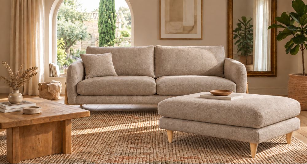 Pouf scandinave personnalisable 90x70 cm Rivano