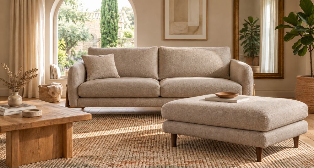 Pouf scandinave personnalisable 90x70 cm Rivano