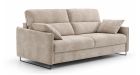 Canapé convertible dossier haut avec pieds luge Galeno - tissu beige velours - vue de côté