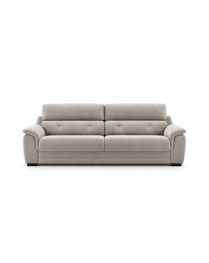 Canapé convertible Rapido avec cales-reins matelassées Velasco - tissu gris - vue de face 