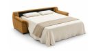 Canapé convertible Rapido avec cales-reins matelassées Velasco - tissu moutarde - vue déplier