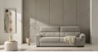 Canapé convertible Rapido avec cales-reins matelassées Velasco - tissu gris - vue de face - ambiance