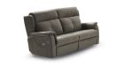 Canapé relax électrique avec poche de rangement Duomo - tissu marrron - vue de côté - 1