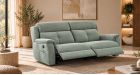 Canapé relax électrique avec poche de rangement Duomo - tissu sauge - vue de côté - ambiance