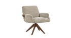 Chaise de repas avec accoudoirs Marceau - fond blanc - beige 