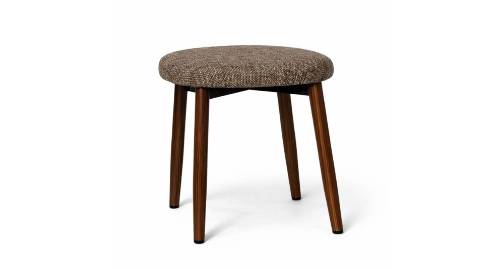 Tabouret bas rond en tissu chiné Georgia