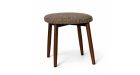 Tabouret bas rond en tissu chiné Georgia - vue de côté
