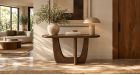 Console ovale en manguier avec pied graphique Eudora - ambiance