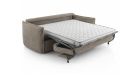 Canapé convertible Rapido à dossier multi-coussins Madrid - tissu marron - vue déplier 