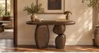 Console en manguier avec pieds sculpturaux Fiore - ambiance 