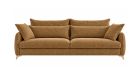 Canapé scandinave avec traversins Velvet - tissu moutarde - vue de face
