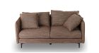 Canapé compact en tissu avec pieds en métal Modene - tissu marron - vue de face - 2 places 