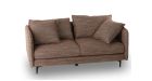 Canapé compact en tissu avec pieds en métal Modene - tissu marron - vue de côté - 2 places