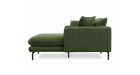 Canapé d'angle compact avec méridienne 128 cm Modene - tissu vert - vue de côté - 2