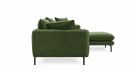 Canapé d'angle compact avec méridienne 128 cm Modene - tissu vert - vue de côté - 3
