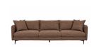 Canapé d'angle réversible avec pouf amovible Modene - tissu marron - vue de face - 2