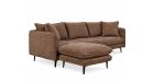 Canapé d'angle réversible avec pouf amovible Modene - tissu marron - vue de côté