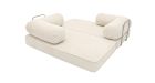 Canapé convertible 3 en 1 en velours côtelé Mova - Sofa 100 - Ecru - vue de déplier - 3