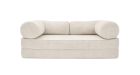 Canapé convertible 3 en 1 en velours côtelé Mova - Sofa 100 - Ecru - vue de face