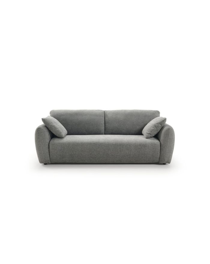 Canapé convertible Rapido à accoudoirs enveloppants Serrano - Tissu gris - vue de face - 1