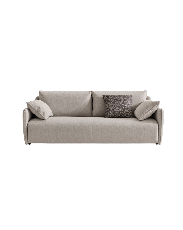 Canapé convertible Rapido mono-assise à accoudoirs fins Aitana - tissu gris - vue de face