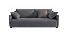 Canapé convertible Rapido mono-assise à accoudoirs fins Aitana - tissu anthracite - vue de face