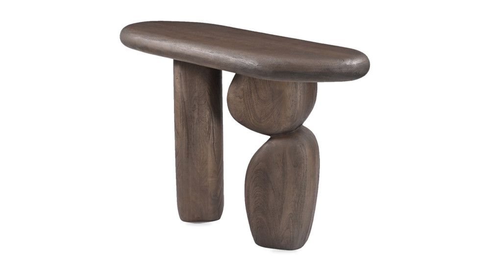 Console en manguier avec pieds sculpturaux façon galets Fiore