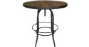 Table haute ronde industrielle bois métal Linton