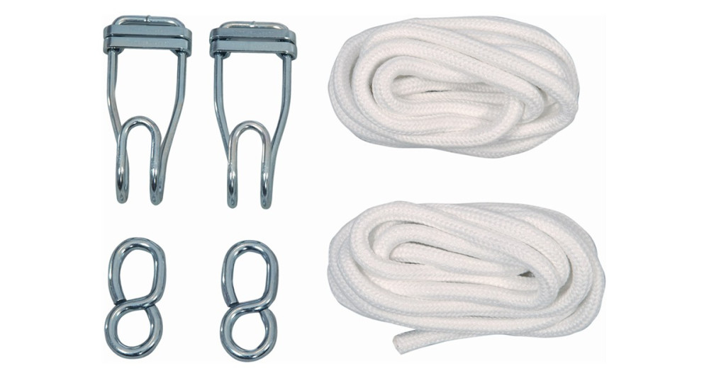 Kit de fixation de hamac sur arbre Rope Pro avec crochets et cordage