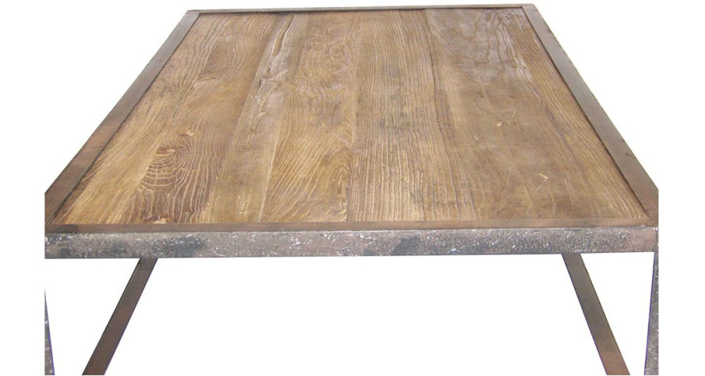 Table basse 140 x 85 cm bois et métal Lovell