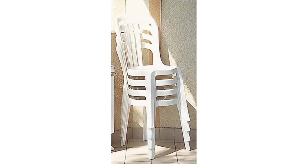 Chaise De Jardin Empilable BURI Easy - Plastique Graphite, 80 Cm, Résistante Aux Intempéries, Pour Terrasse, Balcon