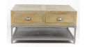 Petite table basse industrielle en bois et métal McAlester