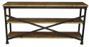 Console 3 plateaux bois et métal Birkhill