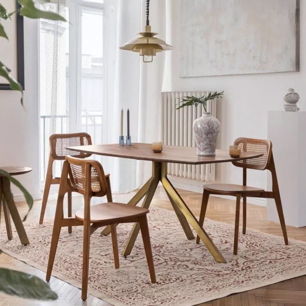 Chaise Abby en teck et rotin Bizzotto