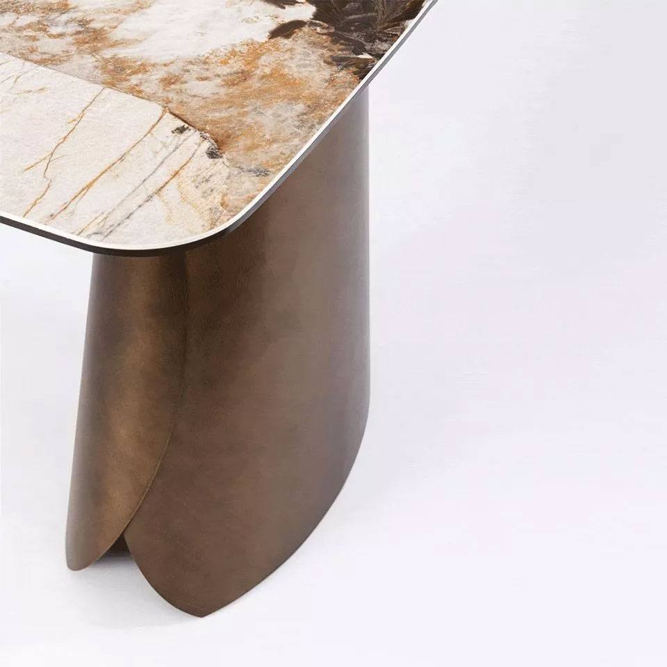 Console Patagonia en céramique marbrée