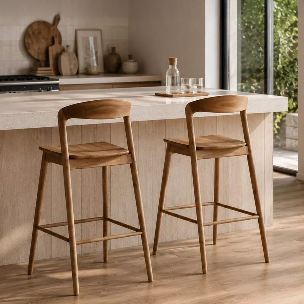 Tabouret de bar teck Miley Bizzotto